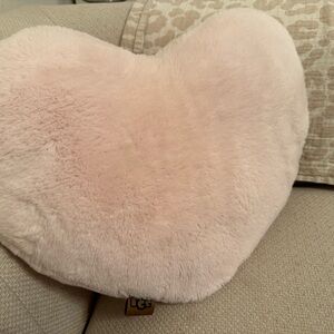 UGG Blush Pink Heart Plush Pillow